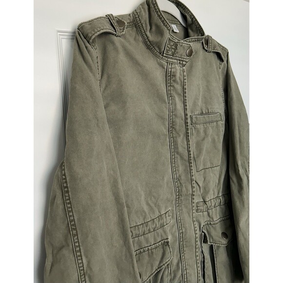 BP Womens Field Utility Jacket Sz M Green Long Sleeve Pockets Drawstring Waist - Picture 4 of 12